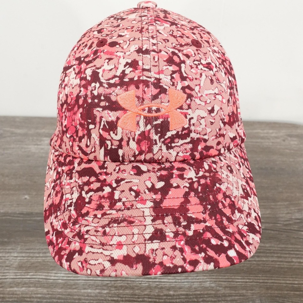 Under Armour Hat Cap Strap Back Youth One Size Pink Camo Baseball Stretch